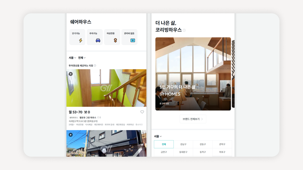 쉐어하우스+코리빙하우스+쉐어하우스차이+코리빙하우스차이+쉐어하우스장단점+코리빙하우스장단점+공유주거+쉐어하우스가격+코리빙하우스가격+청년주거