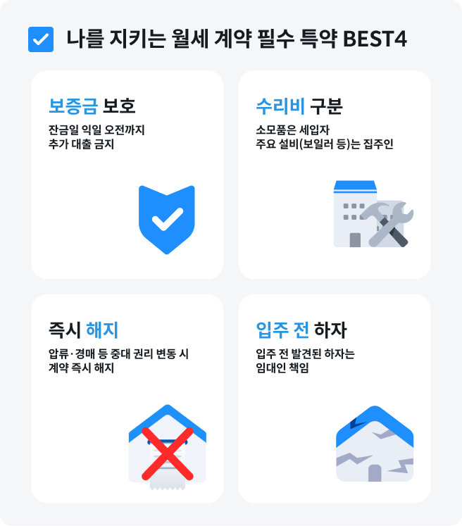 월세 계약 필수 특약 BEST4